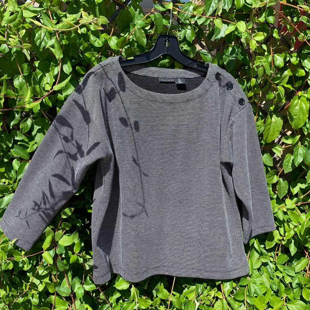 Tahari Black and White Top